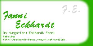 fanni eckhardt business card